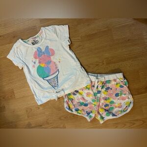 Disney Minnie Mouse Girls Pastel Matching Shirt & Short